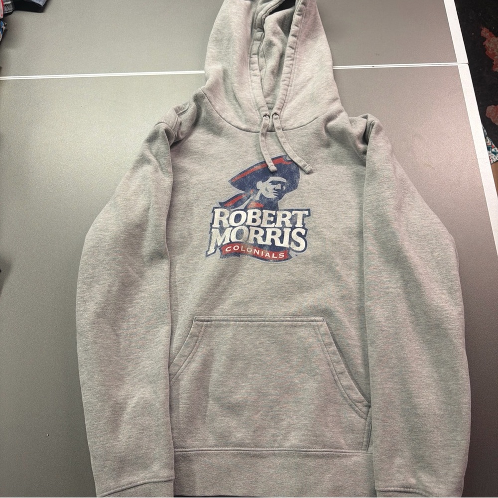Grey Fanatics Robert Morris Colonials Hoodie Men's Large Pullover Sweatshirt